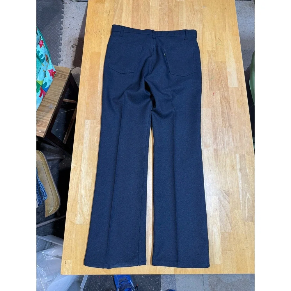 Vintage 1993 Levi's Action Slacks 34x32 Black Bootcut USA Polyester Mens